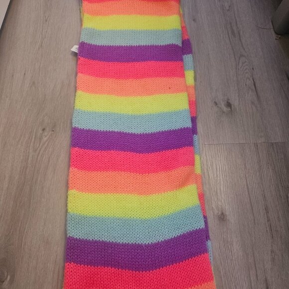 Children’s Place Knit Infinity Scarf Rainbow Stripes One Size - Picture 2 of 9